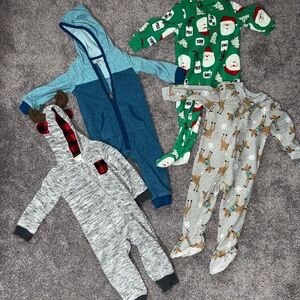 Cozy Baby Onesie Set - Blue, Green, Gray